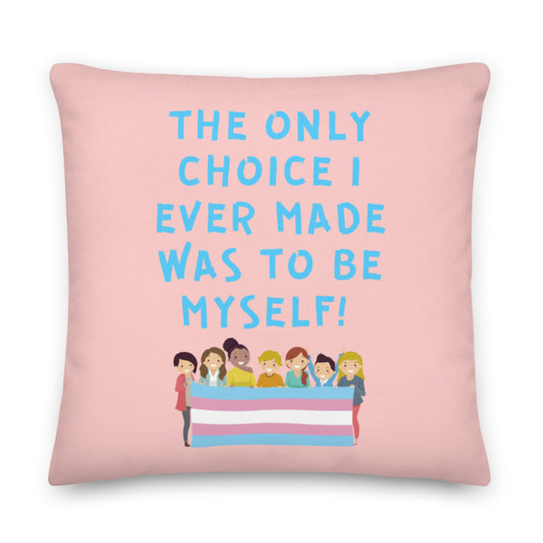 decorative trinket starting with bi: Decorative pillow with diverse people, a transgender pride flag