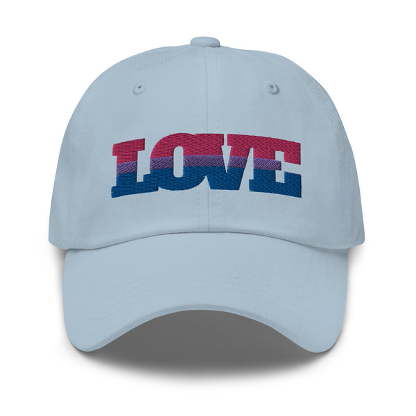 bi hats: Bisexual Love Cap: light blue pride hat with 