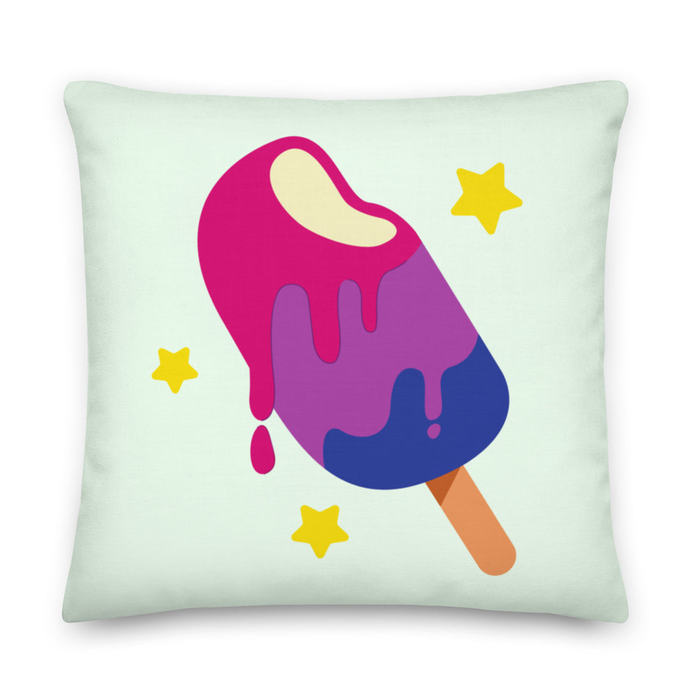 Bisexual popsicle pillow photographed for the product listing.