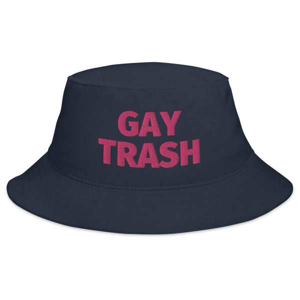 Navy Gay Trash Bucket Hat by Queer In The World Originals sold by Queer In The World: The Shop - LGBT Merch Fashion