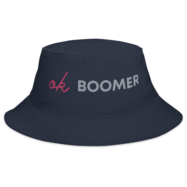 Navy Ok Boomer Bucket Hat by Queer In The World Originals sold by Queer In The World: The Shop - LGBT Merch Fashion