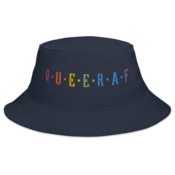 Navy Queer AF Bucket Hat by Queer In The World Originals sold by Queer In The World: The Shop - LGBT Merch Fashion