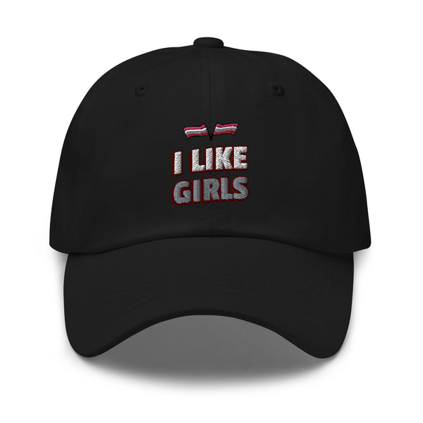 Black I Like Girls Cap by Queer In The World Originals sold by Queer In The World: The Shop - LGBT Merch Fashion