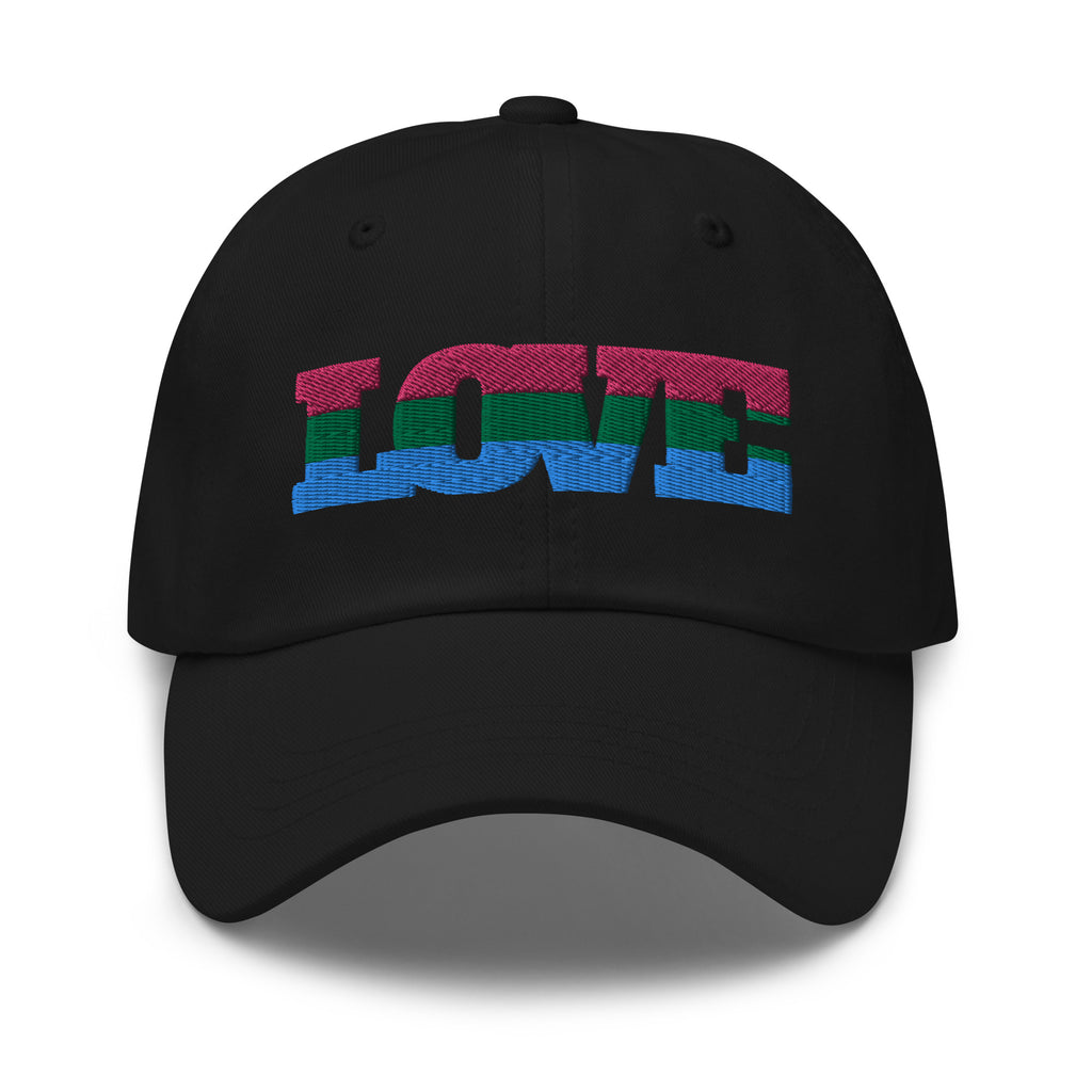 Black Polysexual Love Cap by Queer In The World Originals sold by Queer In The World: The Shop - LGBT Merch Fashion