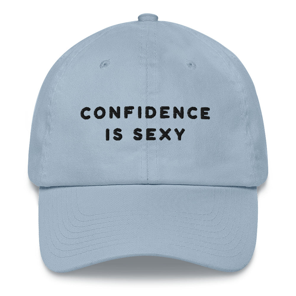 Light Blue Confidence Is Sexy Cap by Queer In The World Originals sold by Queer In The World: The Shop - LGBT Merch Fashion