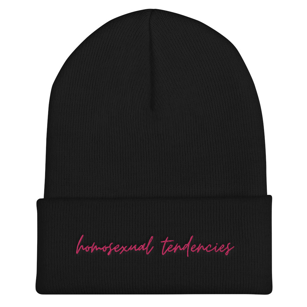 Black Homosexual Tendencies Cuffed Beanie by Queer In The World Originals sold by Queer In The World: The Shop - LGBT Merch Fashion