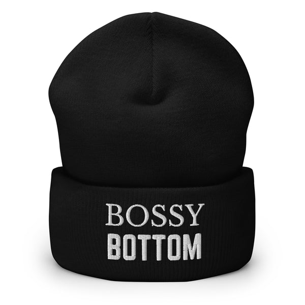 Black Bossy Bottom Cuffed Beanie by Queer In The World Originals sold by Queer In The World: The Shop - LGBT Merch Fashion