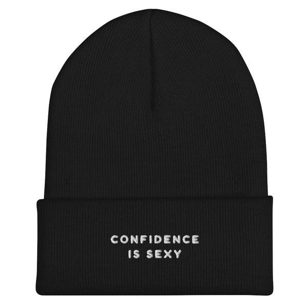 Black Confidence Is Sexy Cuffed Beanie by Queer In The World Originals sold by Queer In The World: The Shop - LGBT Merch Fashion