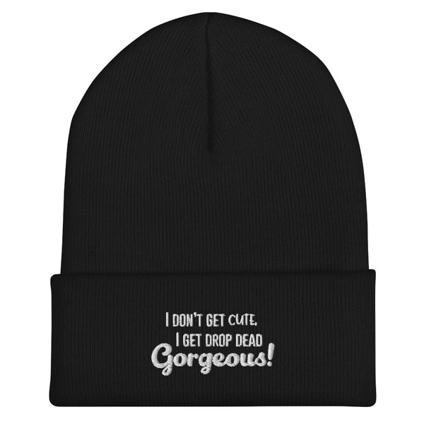 Black Drop Dead Gorgeous Cuffed Beanie by Queer In The World Originals sold by Queer In The World: The Shop - LGBT Merch Fashion