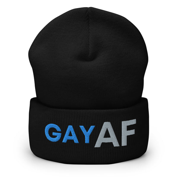 Black Gay AF Cuffed Beanie by Queer In The World Originals sold by Queer In The World: The Shop - LGBT Merch Fashion