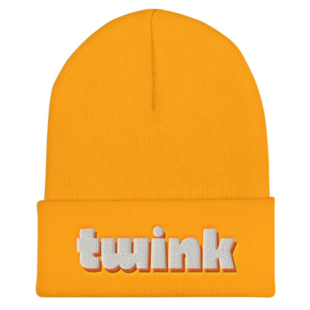 Gold Twink Cuffed Beanie by Queer In The World Originals sold by Queer In The World: The Shop - LGBT Merch Fashion