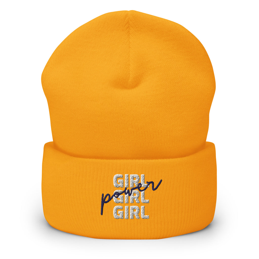 Gold Girl Girl Girl Power Cuffed Beanie by Queer In The World Originals sold by Queer In The World: The Shop - LGBT Merch Fashion