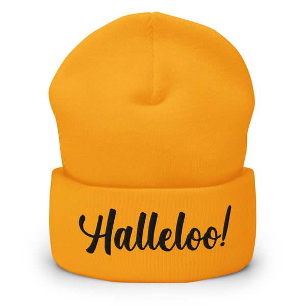 Gold Halleloo! Cuffed Beanie by Queer In The World Originals sold by Queer In The World: The Shop - LGBT Merch Fashion