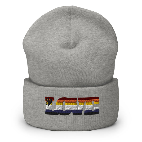 Heather Grey Gay Bear Love Cuffed Beanie by Queer In The World Originals sold by Queer In The World: The Shop - LGBT Merch Fashion