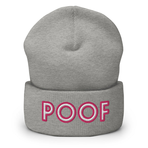 Heather Grey Poof Cuffed Beanie by Queer In The World Originals sold by Queer In The World: The Shop - LGBT Merch Fashion