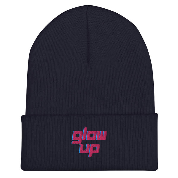 Navy Glow Up Cuffed Beanie by Queer In The World Originals sold by Queer In The World: The Shop - LGBT Merch Fashion