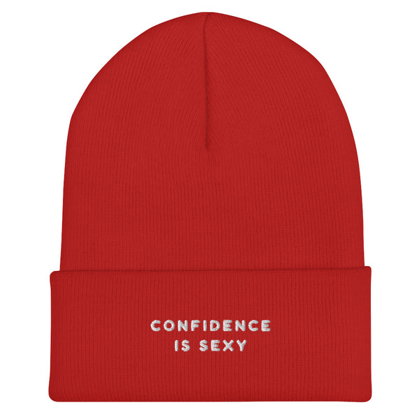 Red Confidence Is Sexy Cuffed Beanie by Queer In The World Originals sold by Queer In The World: The Shop - LGBT Merch Fashion