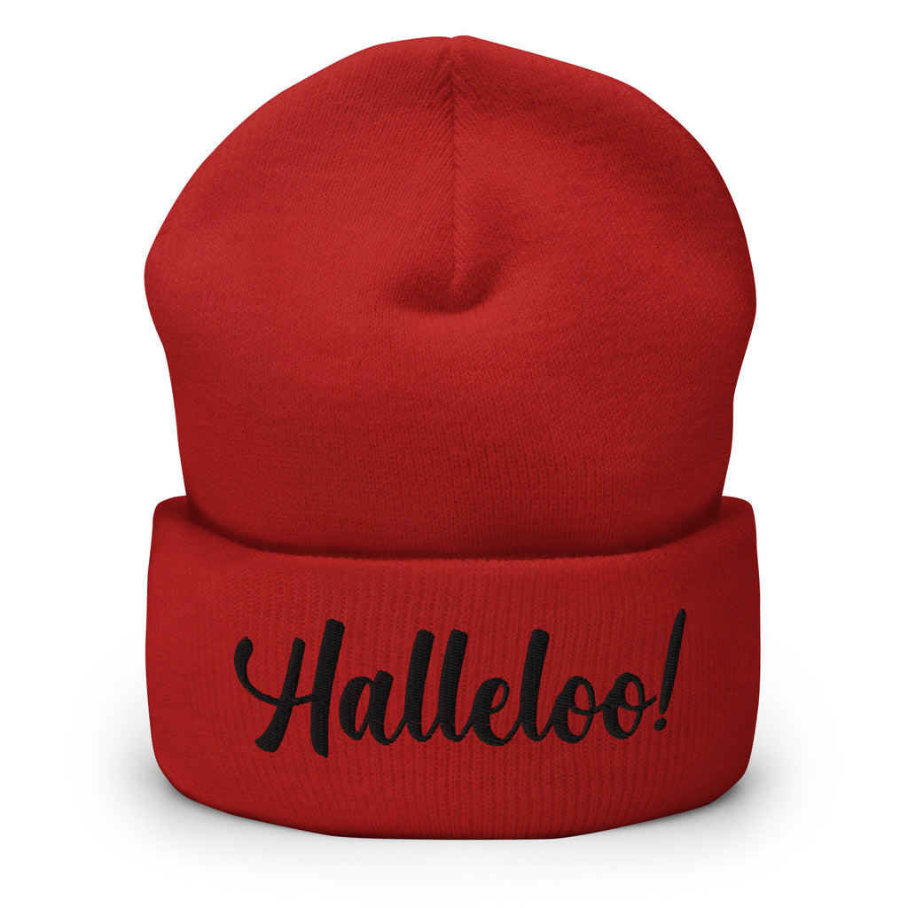Red Halleloo! Cuffed Beanie by Queer In The World Originals sold by Queer In The World: The Shop - LGBT Merch Fashion