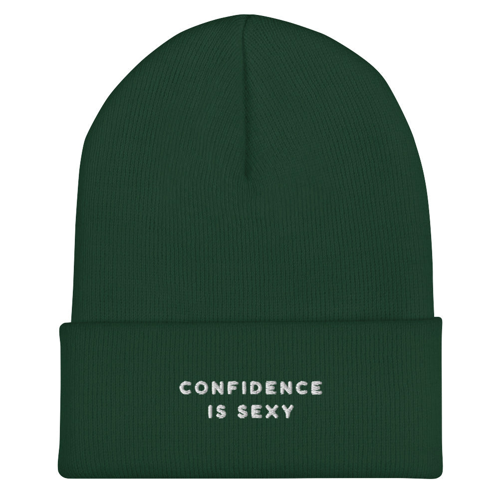 Spruce Confidence Is Sexy Cuffed Beanie by Queer In The World Originals sold by Queer In The World: The Shop - LGBT Merch Fashion