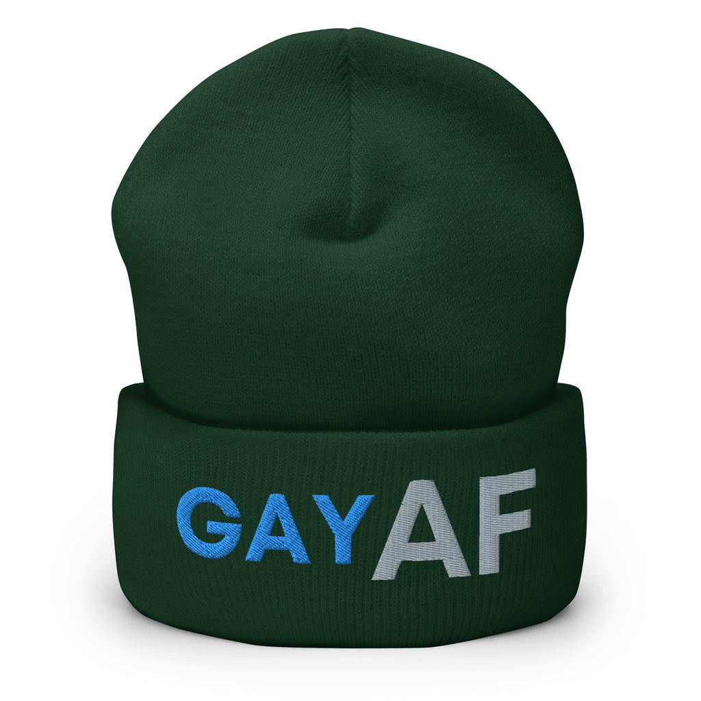 Spruce Gay AF Cuffed Beanie by Queer In The World Originals sold by Queer In The World: The Shop - LGBT Merch Fashion