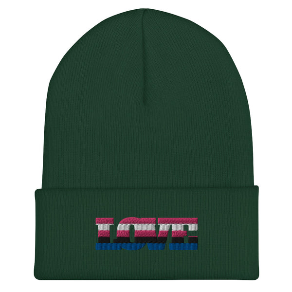 Spruce Genderfluid Love Cuffed Beanie by Queer In The World Originals sold by Queer In The World: The Shop - LGBT Merch Fashion
