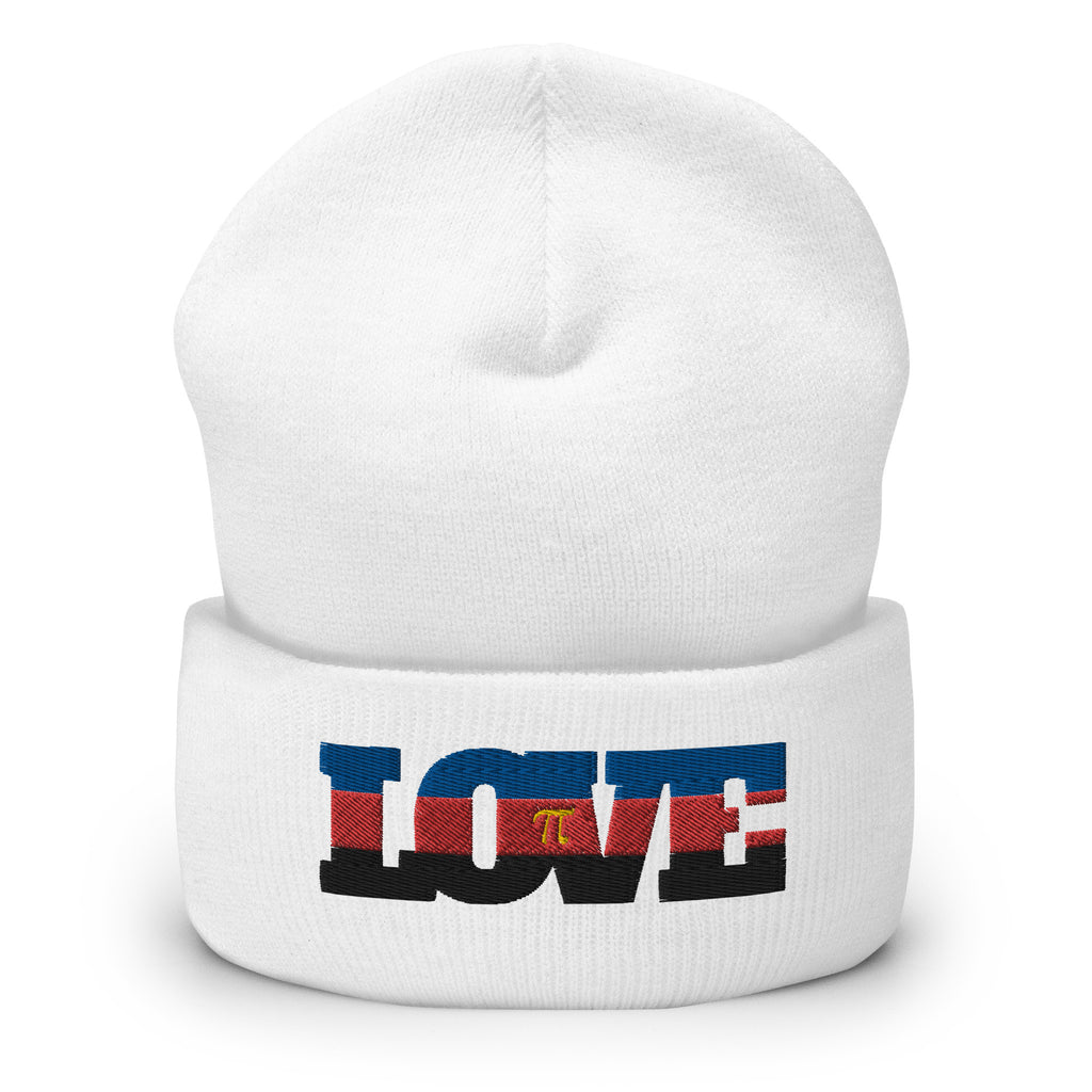 White Polyamory Love Cuffed Beanie by Queer In The World Originals sold by Queer In The World: The Shop - LGBT Merch Fashion