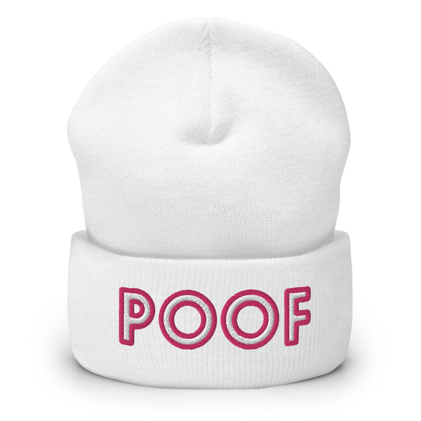 White Poof Cuffed Beanie by Queer In The World Originals sold by Queer In The World: The Shop - LGBT Merch Fashion
