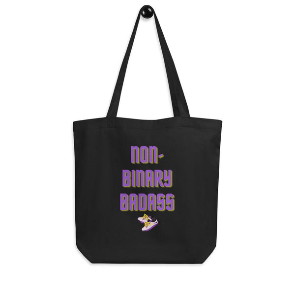 Black Non-Binary Badass Eco Tote Bag by Queer In The World Originals sold by Queer In The World: The Shop - LGBT Merch Fashion