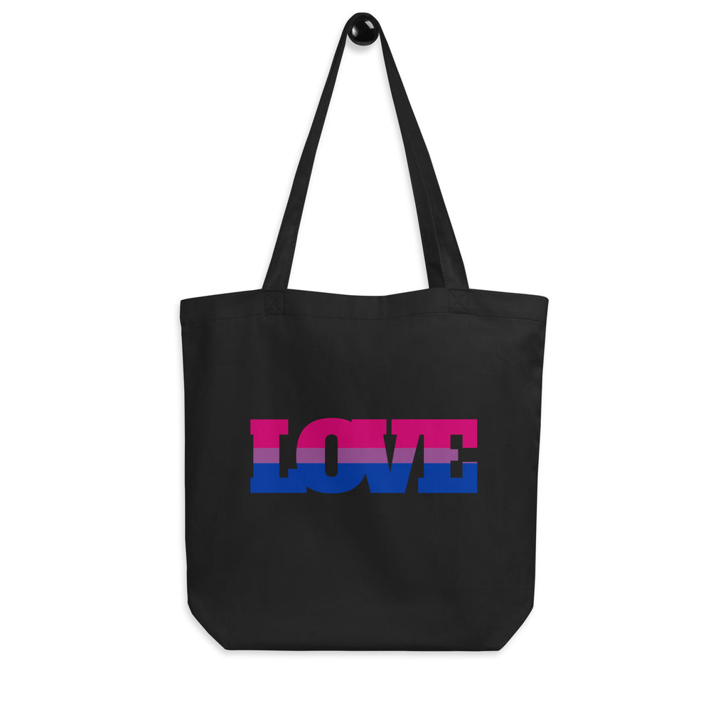 Black Bisexual Love Eco Tote Bag by Queer In The World Originals sold by Queer In The World: The Shop - LGBT Merch Fashion