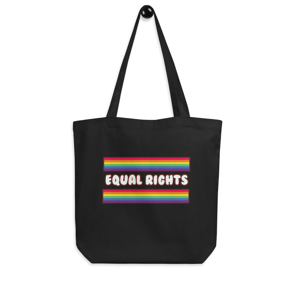 Black Equal Rights Eco Tote Bag by Queer In The World Originals sold by Queer In The World: The Shop - LGBT Merch Fashion