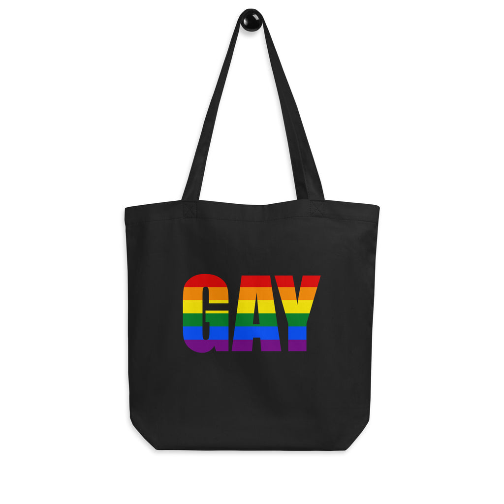 Black Gay Eco Tote Bag by Queer In The World Originals sold by Queer In The World: The Shop - LGBT Merch Fashion