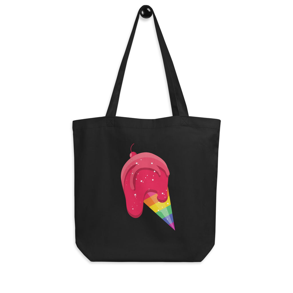 Black Gay Icecream Eco Tote Bag by Queer In The World Originals sold by Queer In The World: The Shop - LGBT Merch Fashion