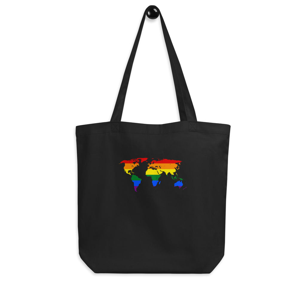 Black Gay Map Eco Tote Bag by Queer In The World Originals sold by Queer In The World: The Shop - LGBT Merch Fashion