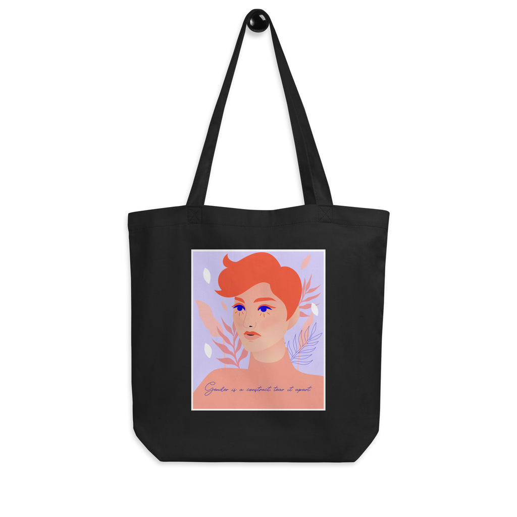 Black Gender Is A Construct Tear It Apart Eco Tote Bag by Queer In The World Originals sold by Queer In The World: The Shop - LGBT Merch Fashion