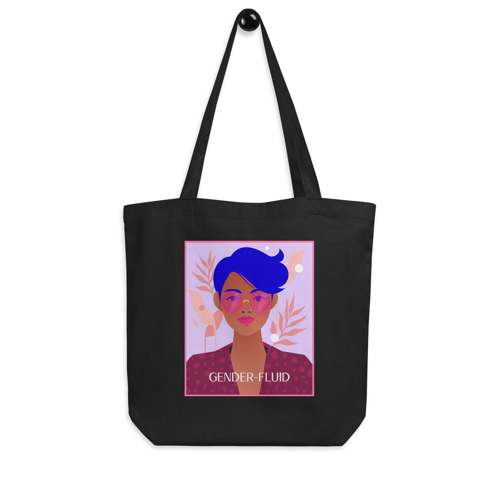 Black Gender-fluid Eco Tote Bag by Queer In The World Originals sold by Queer In The World: The Shop - LGBT Merch Fashion