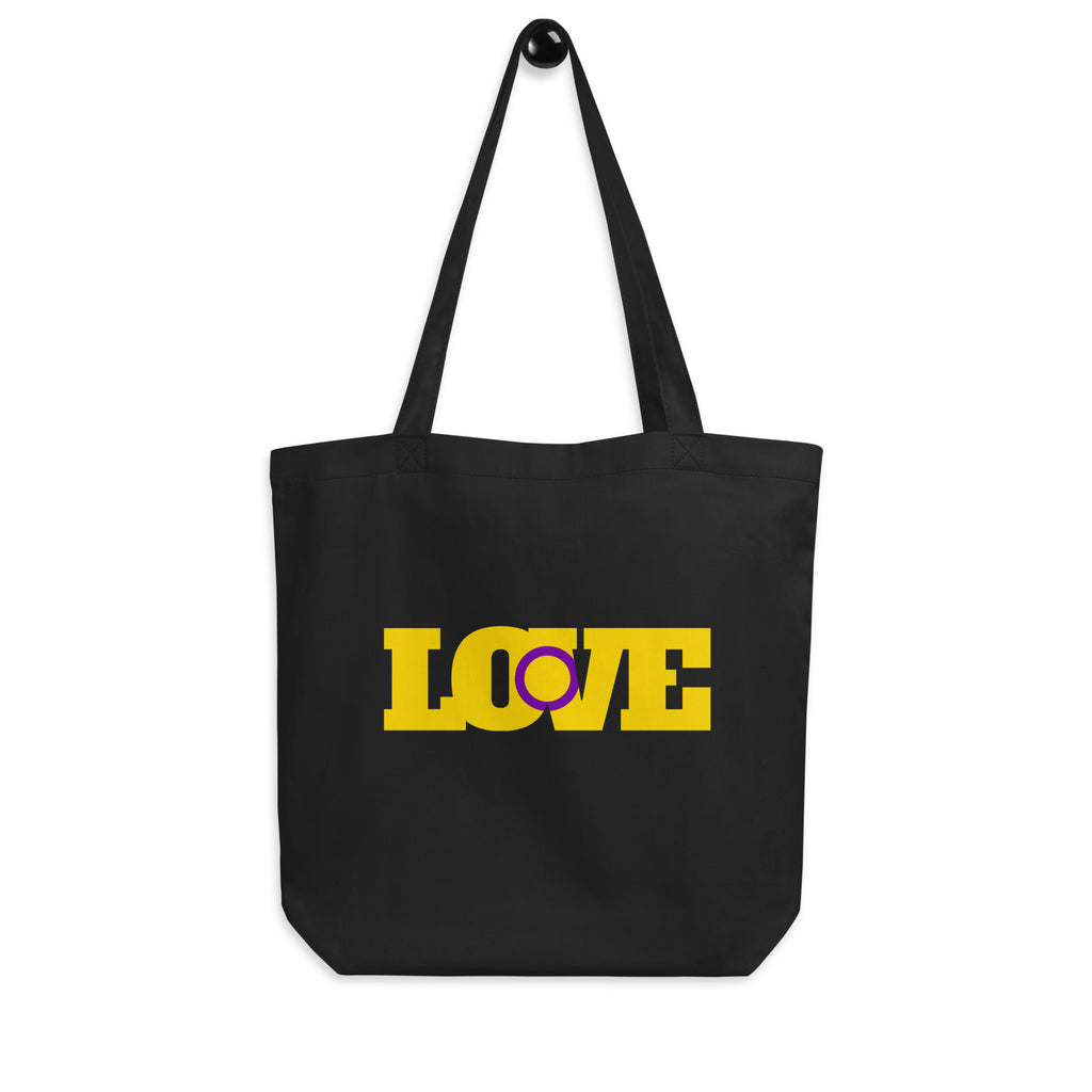 Black Intersex Love Eco Tote Bag by Queer In The World Originals sold by Queer In The World: The Shop - LGBT Merch Fashion