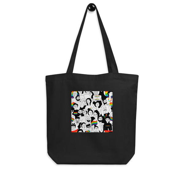 Black LGBT Pride Eco Tote Bag by Queer In The World Originals sold by Queer In The World: The Shop - LGBT Merch Fashion