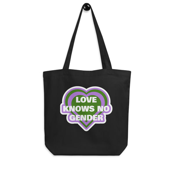 Black Love Knows No Gender Genderqueer Eco Tote Bag by Queer In The World Originals sold by Queer In The World: The Shop - LGBT Merch Fashion