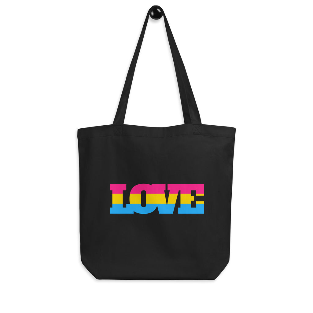 Black Pansexual Love Eco Tote Bag by Queer In The World Originals sold by Queer In The World: The Shop - LGBT Merch Fashion