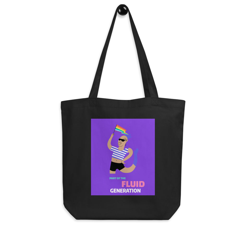 Black Part Of The Fluid Generation Eco Tote Bag by Queer In The World Originals sold by Queer In The World: The Shop - LGBT Merch Fashion