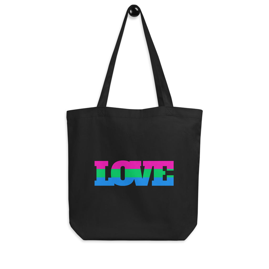 Black Polysexual Love Eco Tote Bag by Queer In The World Originals sold by Queer In The World: The Shop - LGBT Merch Fashion