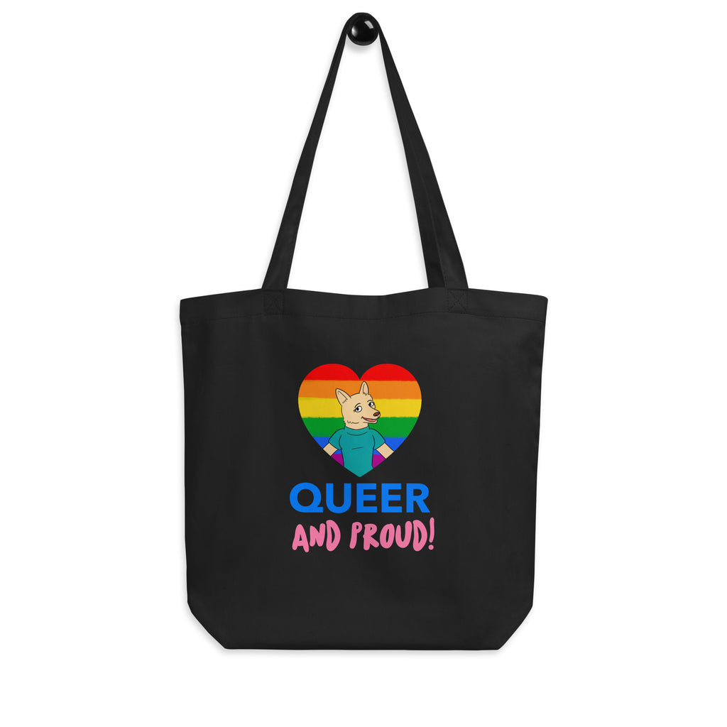 Black Queer And Proud Eco Tote Bag by Queer In The World Originals sold by Queer In The World: The Shop - LGBT Merch Fashion