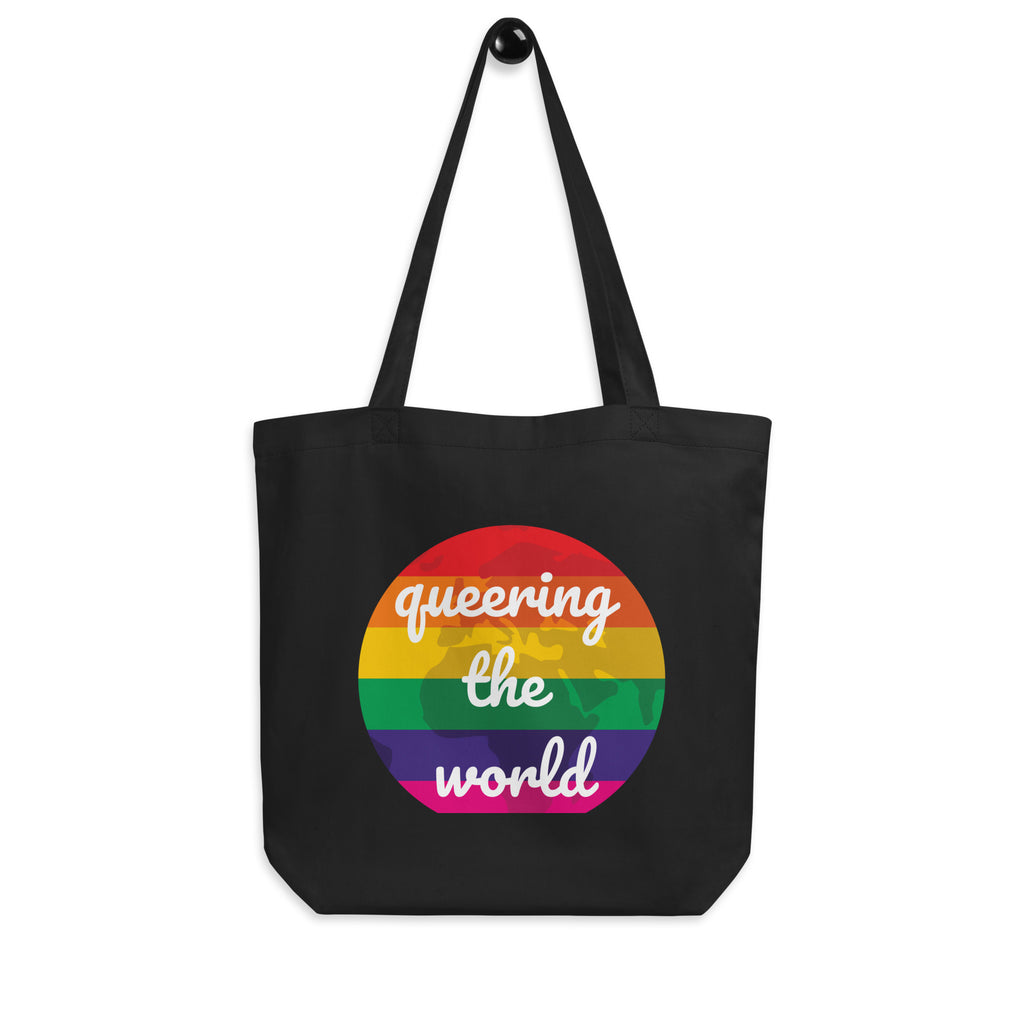 Black Queering The World Eco Tote Bag by Queer In The World Originals sold by Queer In The World: The Shop - LGBT Merch Fashion