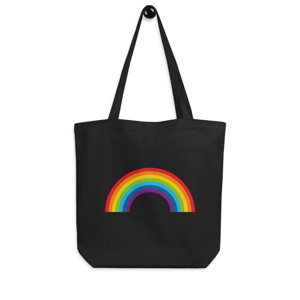 Black Rainbow Eco Tote Bag by Queer In The World Originals sold by Queer In The World: The Shop - LGBT Merch Fashion