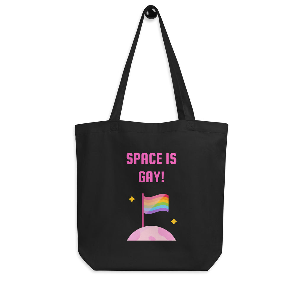 Black Space Is Gay Eco Tote Bag by Queer In The World Originals sold by Queer In The World: The Shop - LGBT Merch Fashion