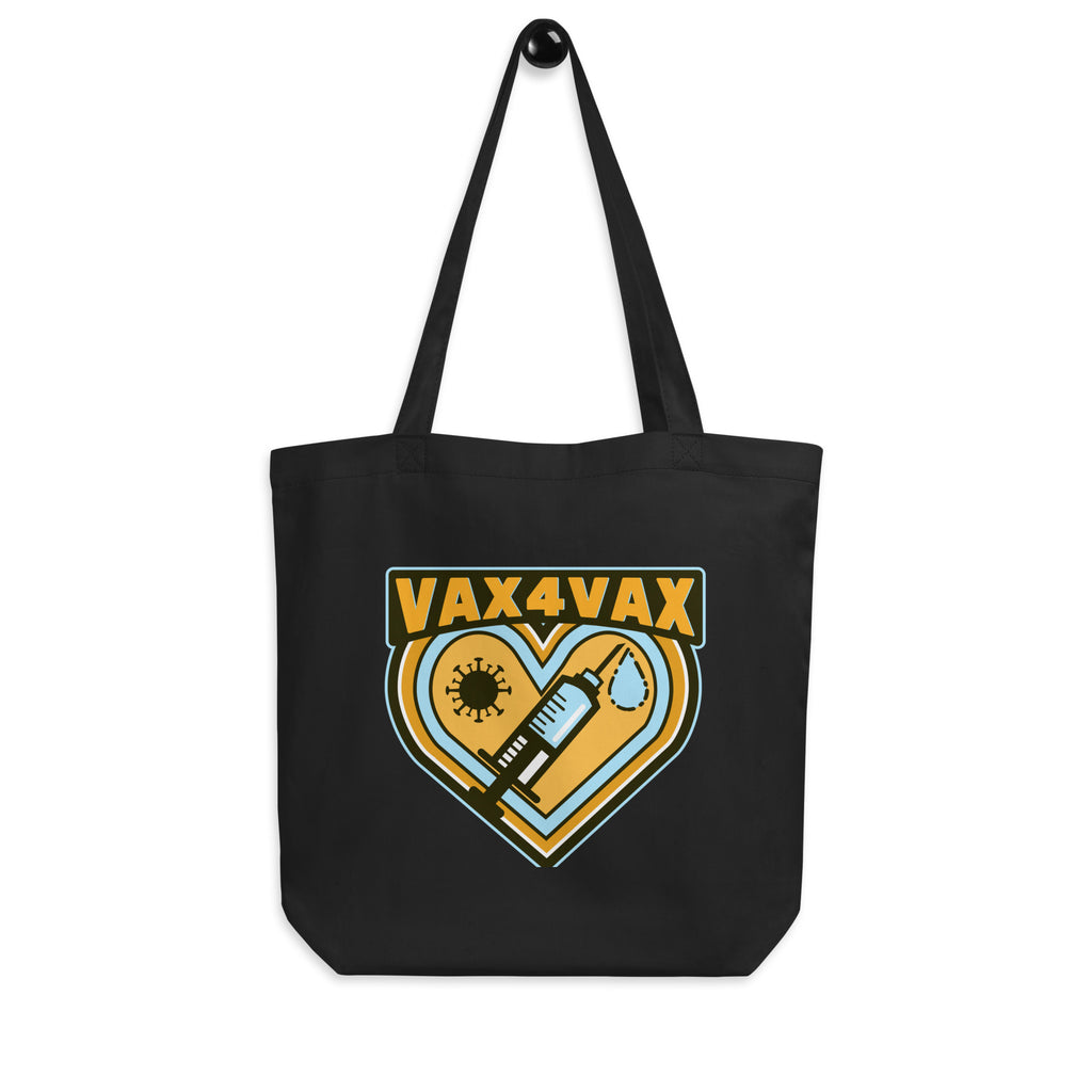 Black Vax 4 Vax Eco Tote Bag by Queer In The World Originals sold by Queer In The World: The Shop - LGBT Merch Fashion