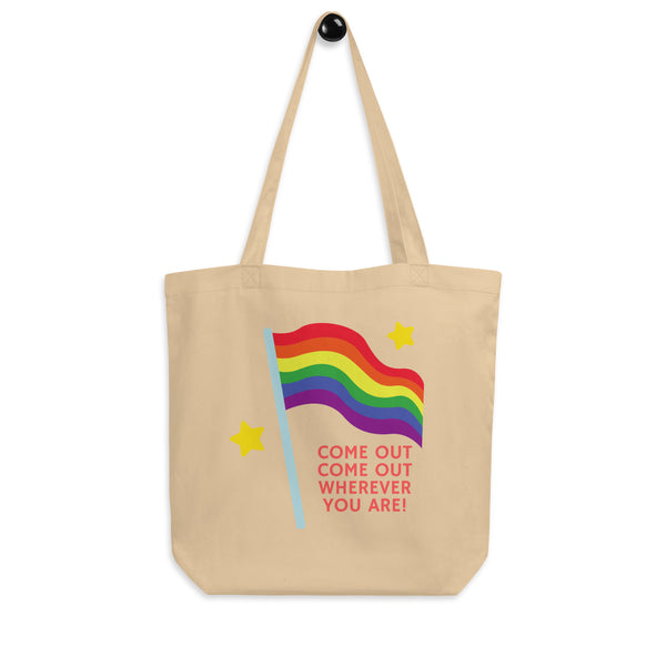 Oyster Come Out Come Out Wherever You Are! Eco Tote Bag by Queer In The World Originals sold by Queer In The World: The Shop - LGBT Merch Fashion