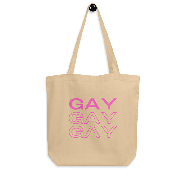 Oyster Gay Gay Gay Eco Tote Bag by Queer In The World Originals sold by Queer In The World: The Shop - LGBT Merch Fashion