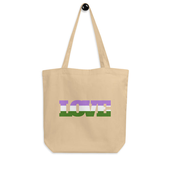 Oyster Genderqueer Love Eco Tote Bag by Queer In The World Originals sold by Queer In The World: The Shop - LGBT Merch Fashion