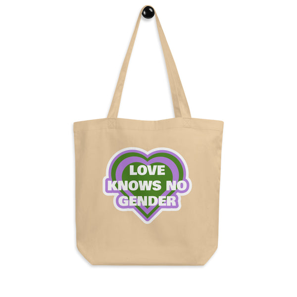 Oyster Love Knows No Gender Genderqueer Eco Tote Bag by Queer In The World Originals sold by Queer In The World: The Shop - LGBT Merch Fashion